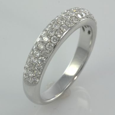 1 ct Diamond Wedding Band Ring 14K White Gold