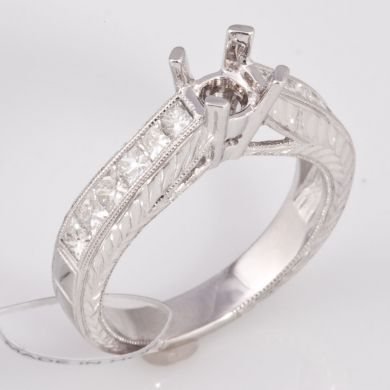 1 Ct Diamond Engagement Semi Mount Gold Ring Setting