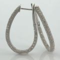 1 1/2 ct Diamond Hoops Earrings 14K White Gold