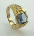 London Blue Topaz Ladies Diamond Ring 10K Yellow Gold