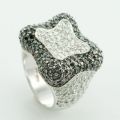 White Gold Ring with Natural Gems